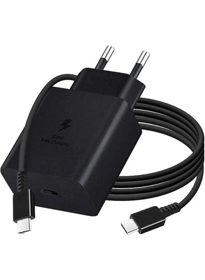 45W PD Super Fast Charger Power Adapter with USB-C to USB-C Cable - Black - Image 4